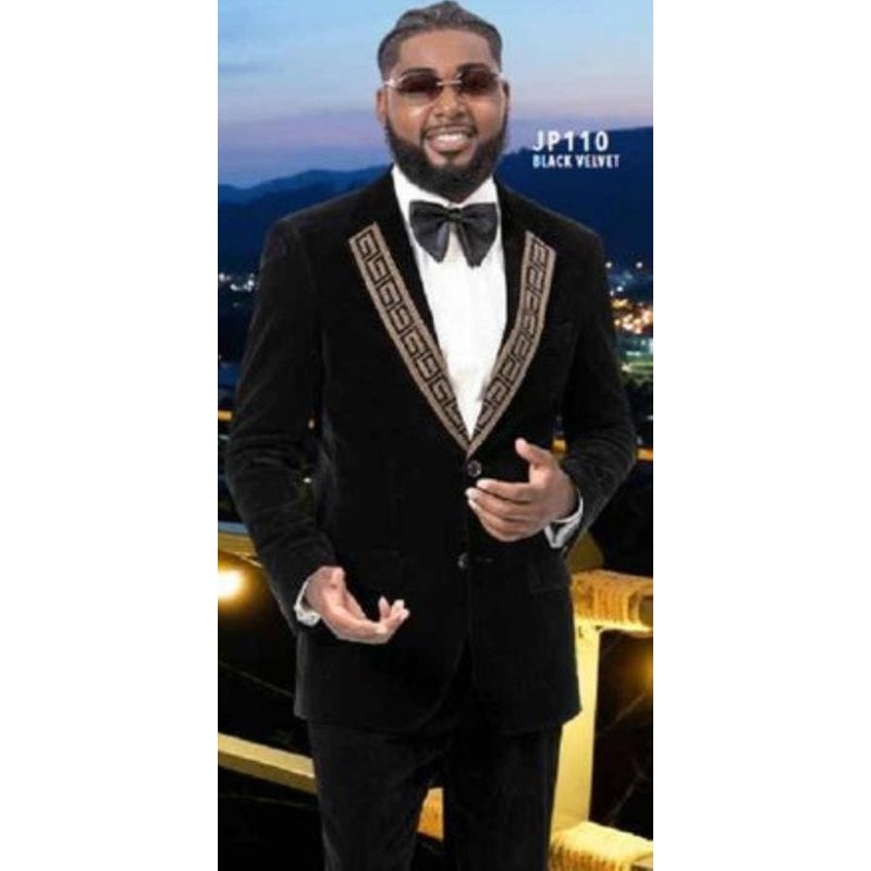 Alberto Nardoni Men's Black Velvet Suit