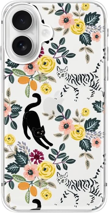 Cat Style Cellphone Case with Floral Pattern for 6.3 inch Devices — Phone Case