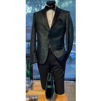 Olive Green Mens Dinner Jacket with Shawl Lapel
