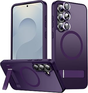 Étui LEKEVO pour Samsung Galaxy S25 FE avec support et protection de lentille — Coque de téléphone