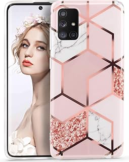 Samsung A71 Case Rose Gold Marble Design Ultra Slim TPU Cover — Phone Case