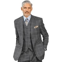 AlbertoNardoniStore Plaid-8888 Light Gray Blazer — Fashion Accessories
