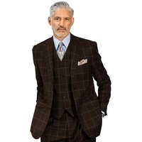 Veste Brune 2 Boutons AlbertoNardoniStore Plaid-8888