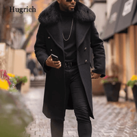 Manteau Noir pour Homme avec Col en Fourrure d'AlbertoNardoniStore