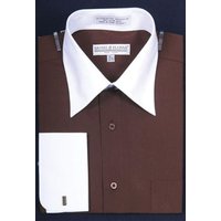 Mens Dark Brown Dress Shirt by AlbertoNardoniStore