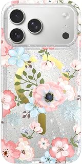 LONLI Hue Magnetic Case for iPhone 17 Pro - Clear Floral Design — Phone Case