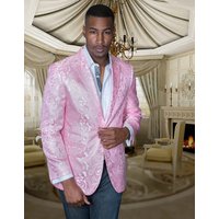 Blazer à motifs paisley blanc et rose pâle