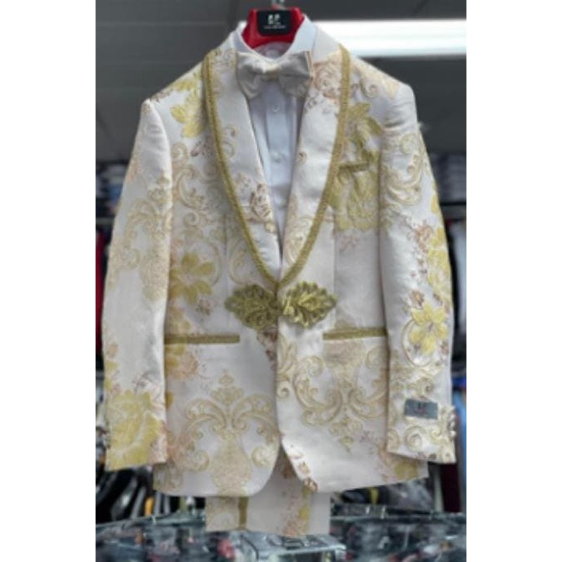 Costume Homme Blanc et Or - Tuxedo de Bal — Costumes et vestons pour hommes