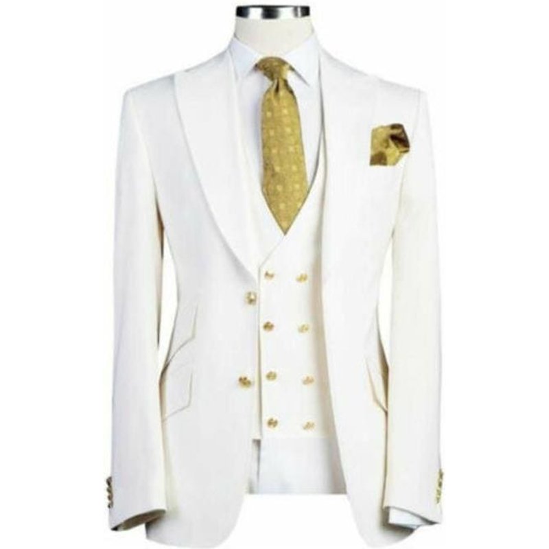 Costume Blanc et Or pour Hommes - Tuxedo de Bal — Costumes et vestons pour hommes