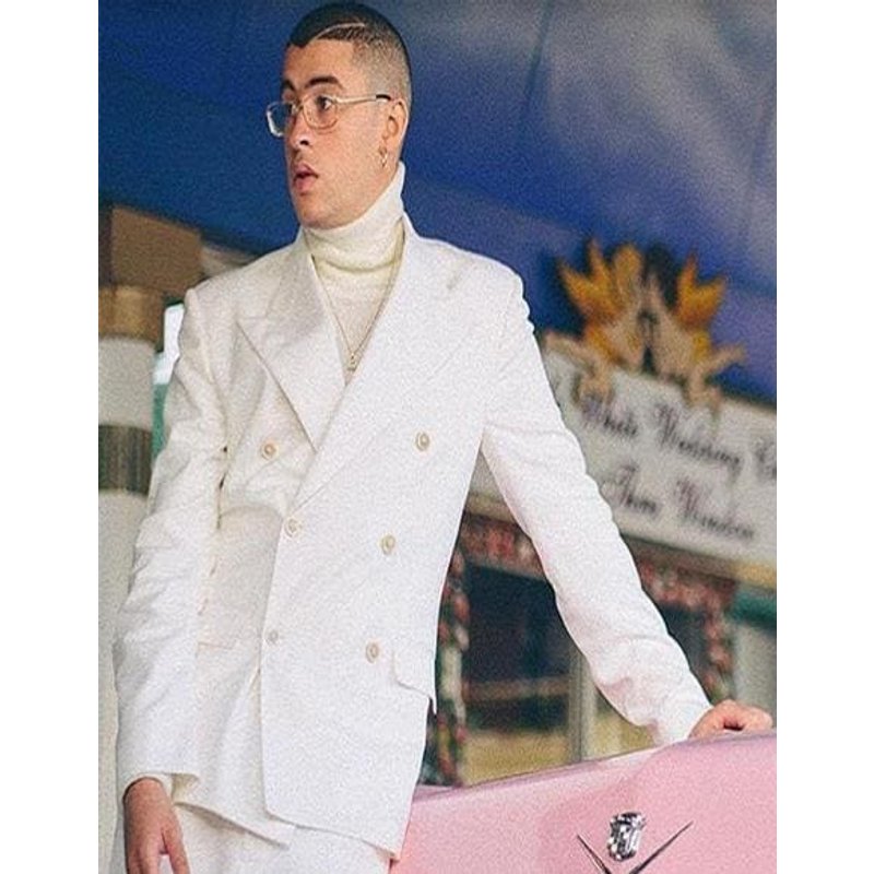 Veste de Tuxedo Blanc et Or pour Hommes
