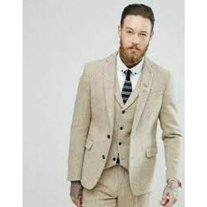 Mens Beige Tweed Suit by AlbertoNardoniStore — Mens Suits & Blazers