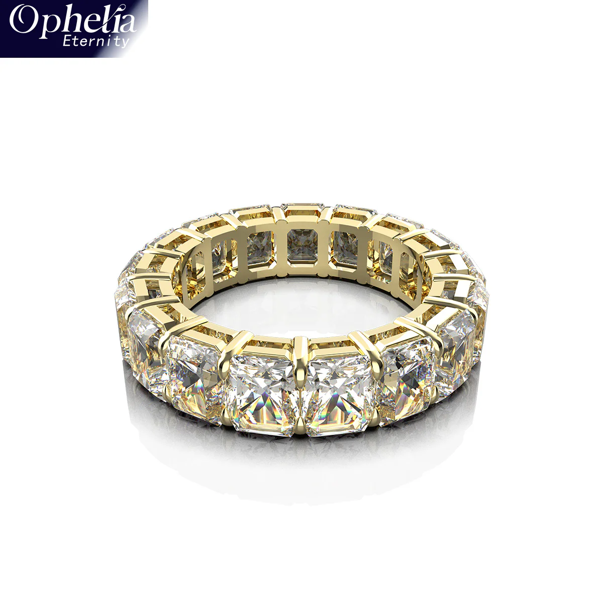 Ophelia Eternity 3.6 Carat (ctw) LAB Grown Diamond Vintage Engagement 9K /14K /18K Gold Ring - 9K White Gold / 9K White Gold+LAB Grown Diamond / 6 — Stackable R