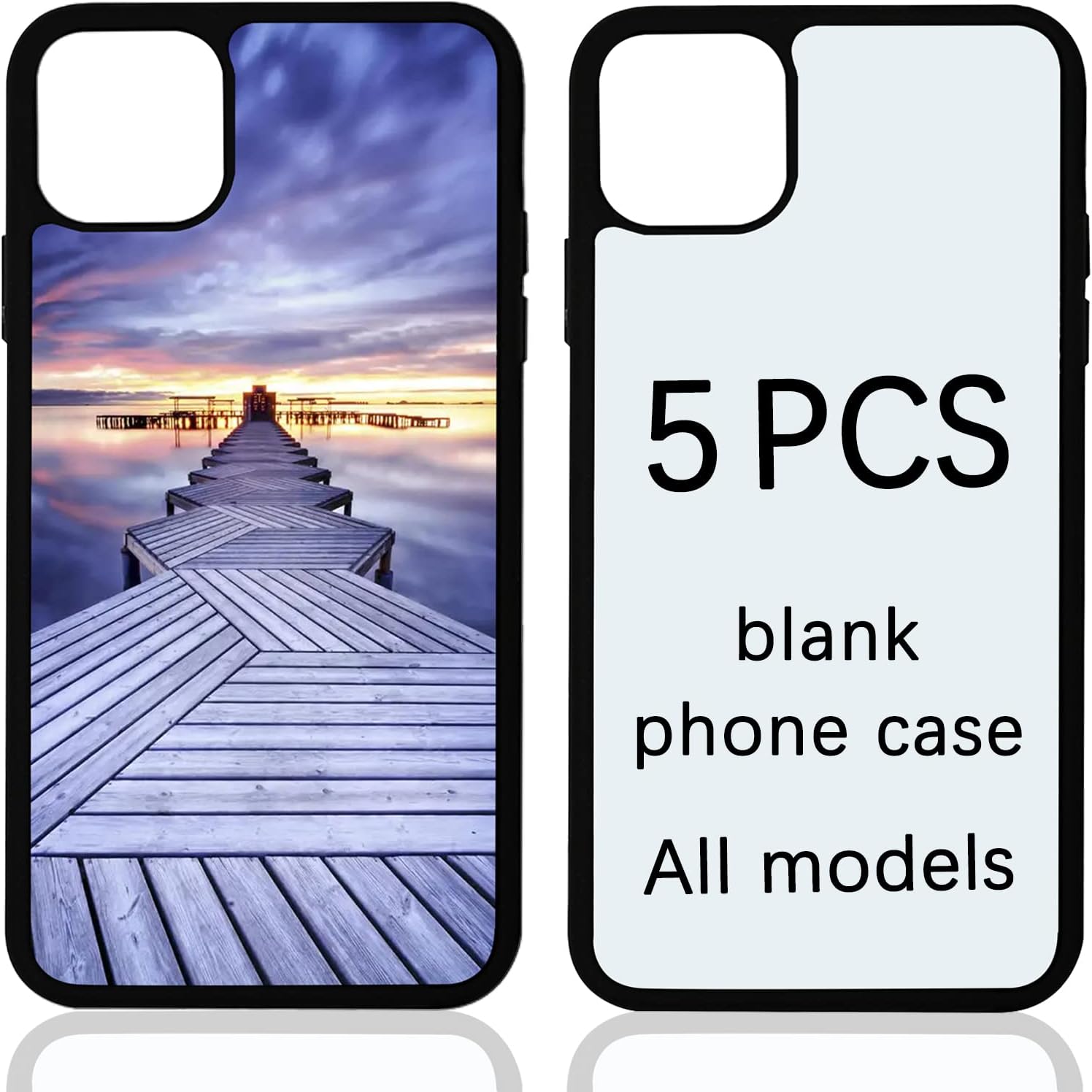 ORJ 5 PCS Étui en Caoutchouc Souple pour iPhone 13, Antichoc — Coque de téléphone