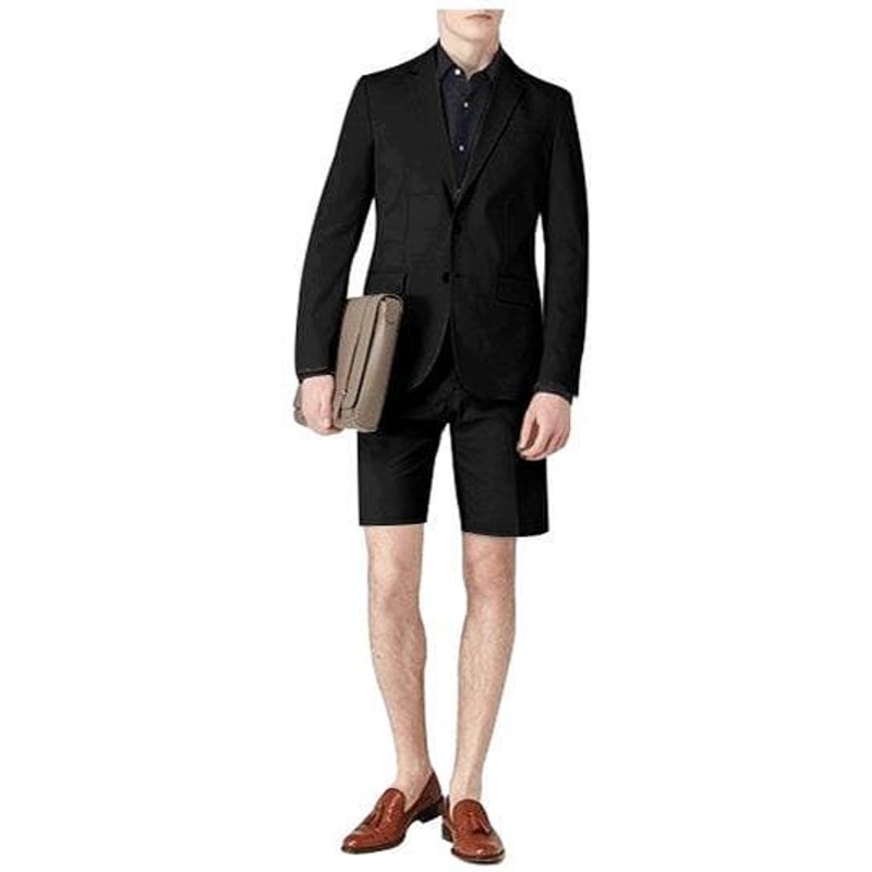 Blazer pour hommes avec shorts - Ensemble de costume noir — Costumes et vestons pour hommes