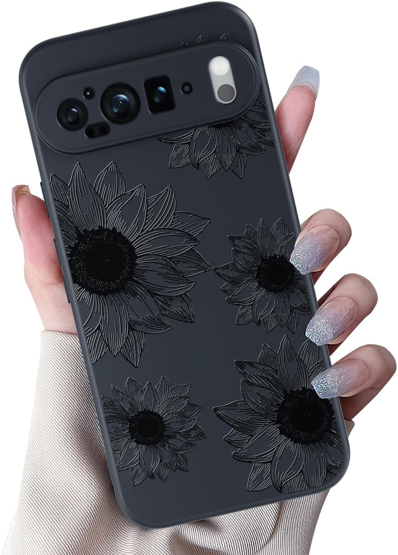 MINSCOSE Étui Google Pixel 9 Pro XL avec Design de Tournesol — Coque de téléphone