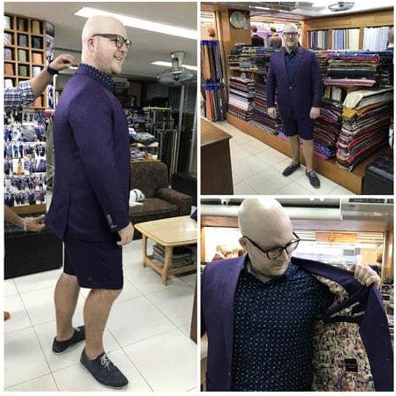 Blazer pour hommes avec shorts - Costume violet foncé