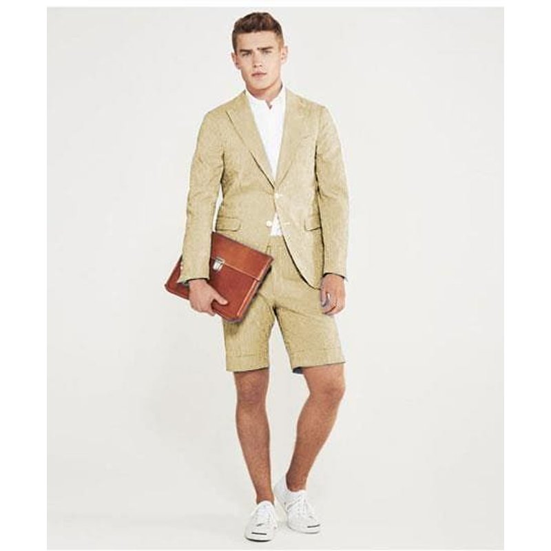 Blazer pour hommes avec shorts - Costume sable — Costumes et vestons pour hommes