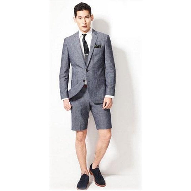 Blazer Grise pour Homme avec Short — Costumes et vestons pour hommes