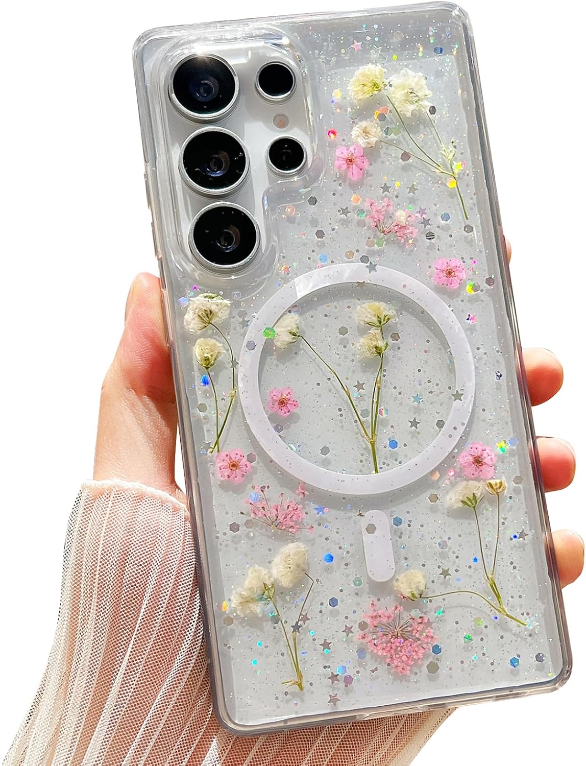 Real Flowers Samsung Galaxy S25 Ultra Case with Drop Protection — Phone Case