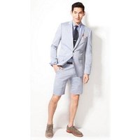 Men's Light Gray Blazer with Shorts Set