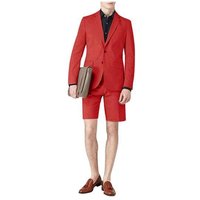Mens Two Piece Short Set - Red Suit