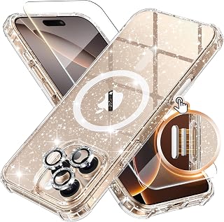 BERFY iPhone 16 Pro Max Case Glitter, Clear Bling Phone Cover — Phone Case
