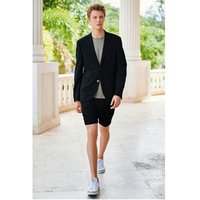 Mens Black Suit Two Piece Short Set
