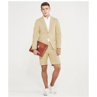 Mens Ivory Two Piece Short Suit Set — Mens Suits & Blazers
