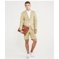 Mens Two Piece Sand Suit with Short Pants — Mens Suits & Blazers