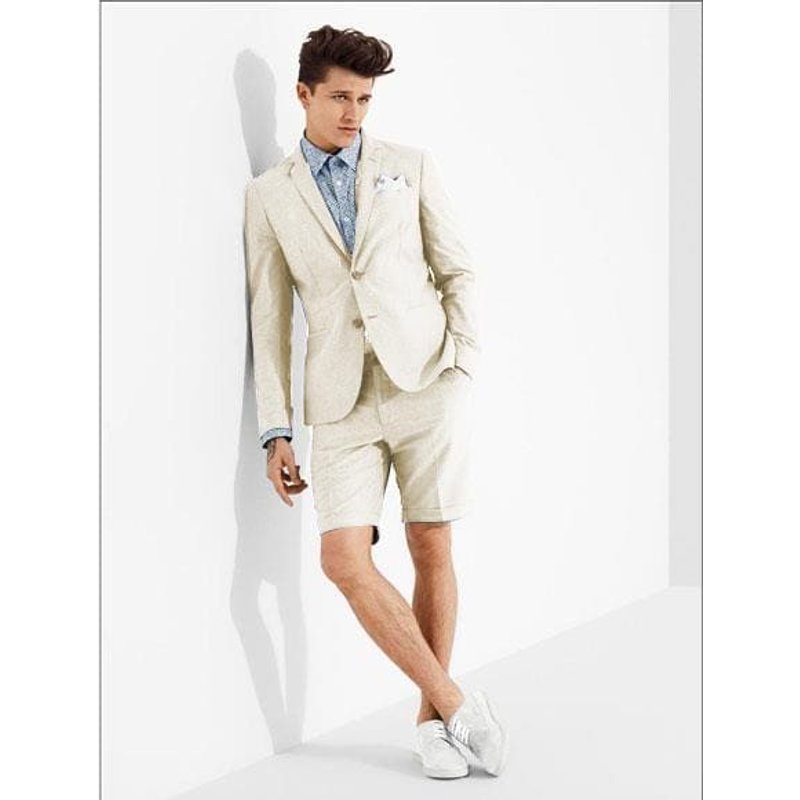 Mens Ivory Two Piece Suit Set — Mens Suits & Blazers