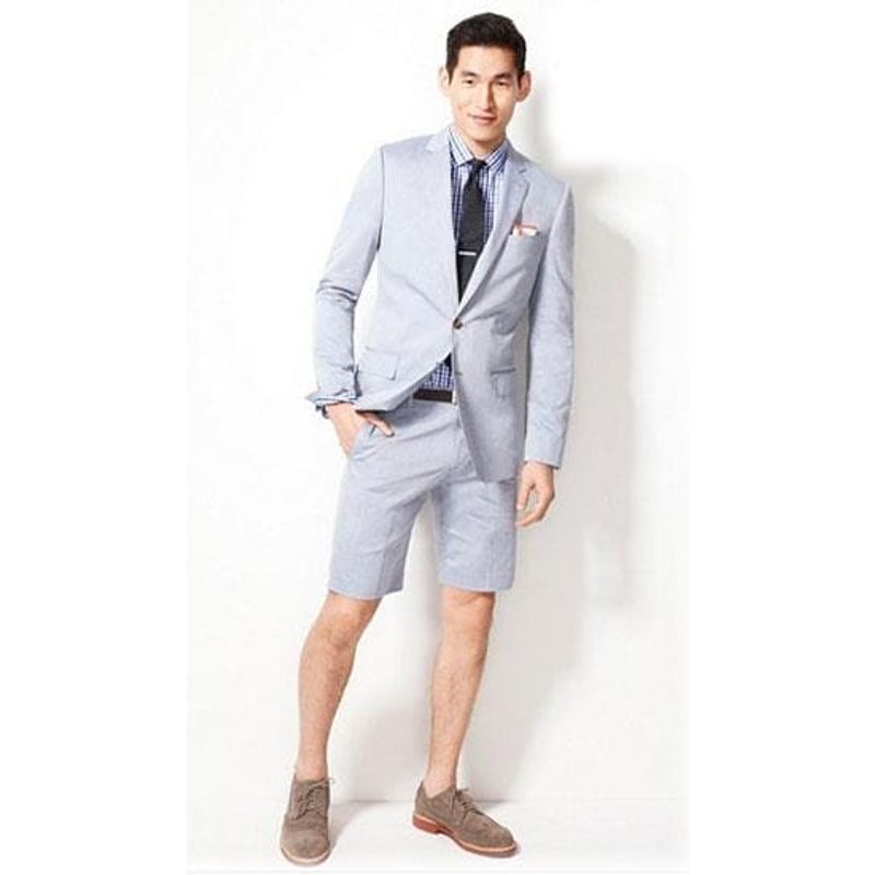 Mens Light Grey Two Piece Suit Set — Mens Suits & Blazers