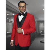 Men's Red Velvet Tuxedo with Shawl Lapel