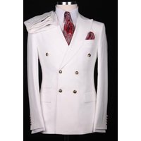 Alberto Nardoni Men's Double Breasted Suit with Flat Front Pants — Mens Suits & Blazers