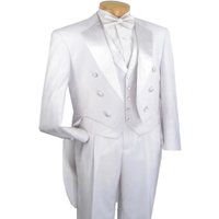 Men's White Tail Tuxedo with Lapelled Peak Lapel