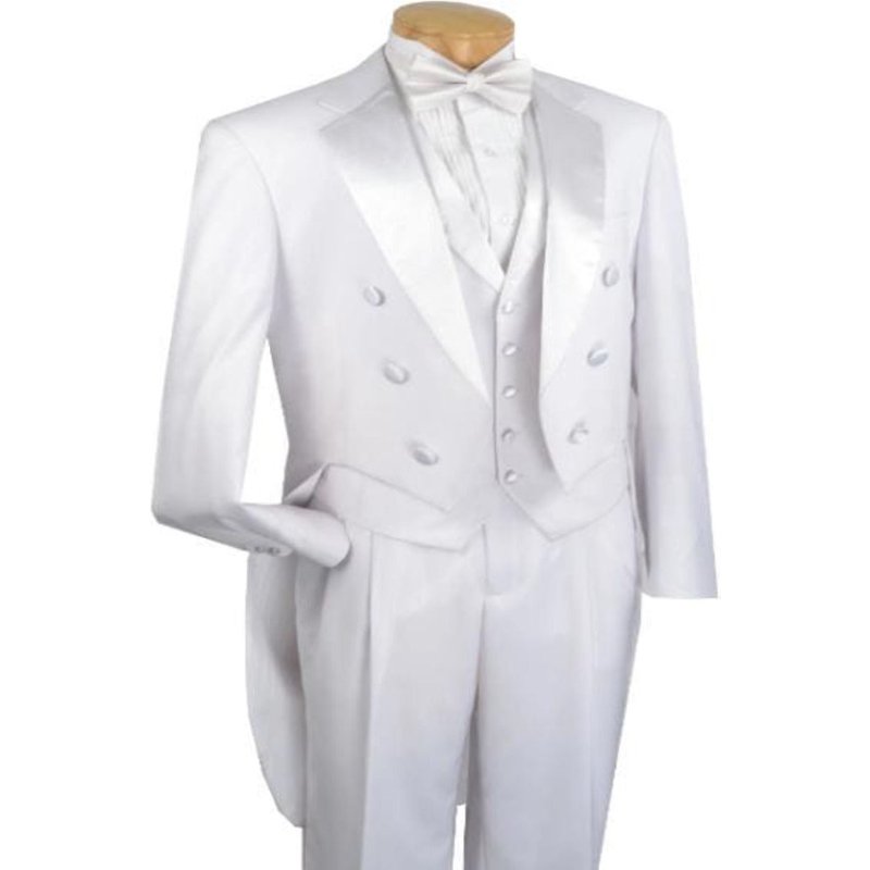 Tuxedo Blanc pour Homme avec Revers en Pointe — Costumes et vestons pour hommes