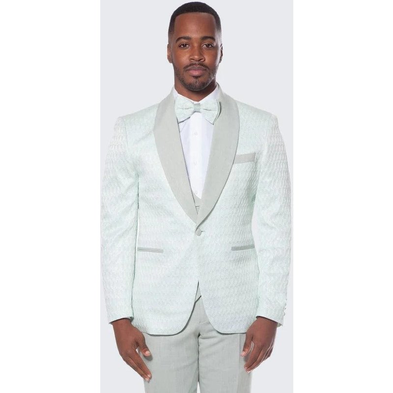 Tuxedo Vert Sauge - Costume de Mariage avec Gilet Assorti — Costumes et vestons pour hommes