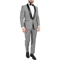 Men's Slim Fit Gray and Black Houndstooth Suit