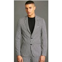 Gray and Black Men's Notch Lapel Suit with Ticket Pocket