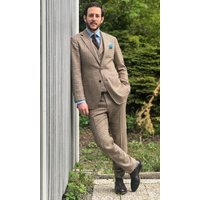 Gray and Black Two Button Suit - Mens Notch Lapel