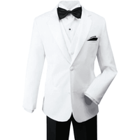 James Bond White Tuxedo with Wide Peak Lapel Collar