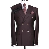 Alberto Nardoni Men's Brown Double Breasted Suit