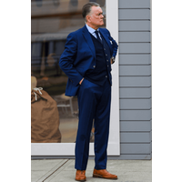 Men's Blue Suit with Black Vest