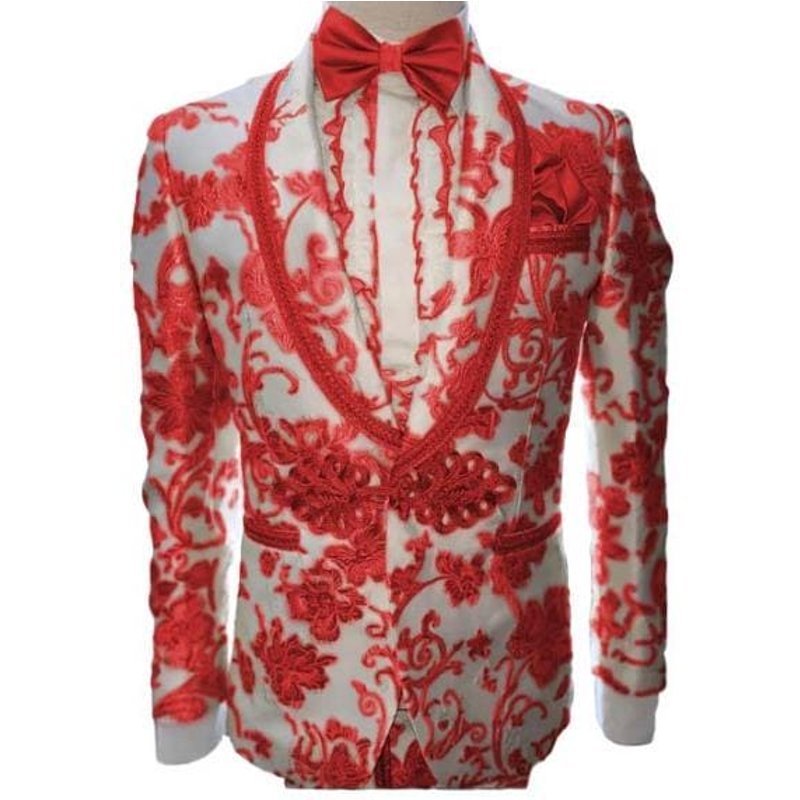 Veste Florale Paisley Rouge AlbertoNardoniStore Adam Style — Accessoires de mode