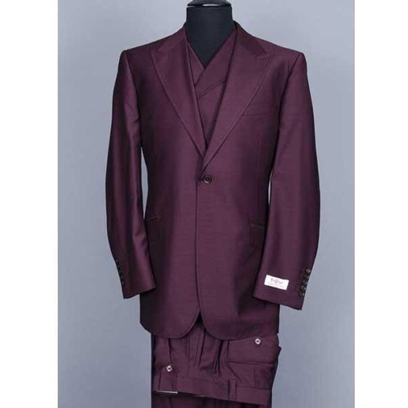 Big and Tall Burgundy 3 Piece Suit — Mens Suits & Blazers