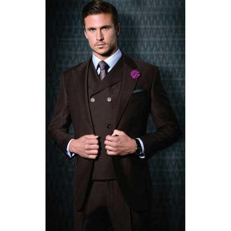 Big and Tall 3 Piece Burgundy Suit — Mens Suits & Blazers