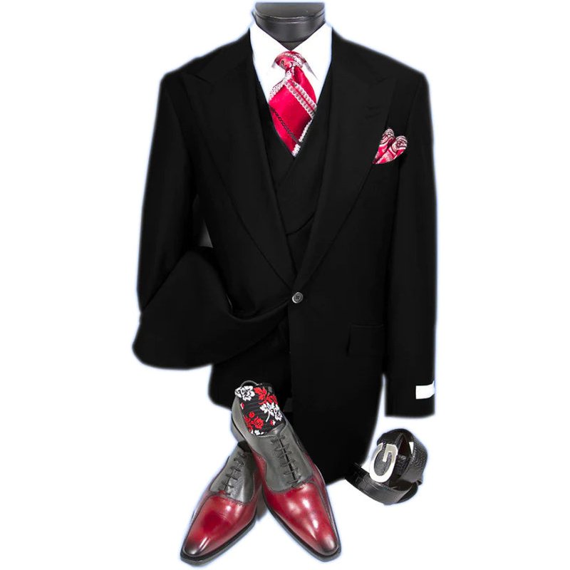 Costumes 3 pièces de gros prix et de gros prix - Costume noir — Costumes et vestons pour hommes