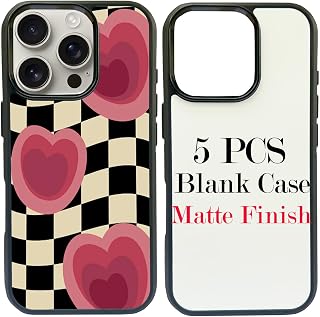 JUSTRY 5 Sets Sublimation Blanks Phone Case for iPhone 16 Pro Max — Phone Case