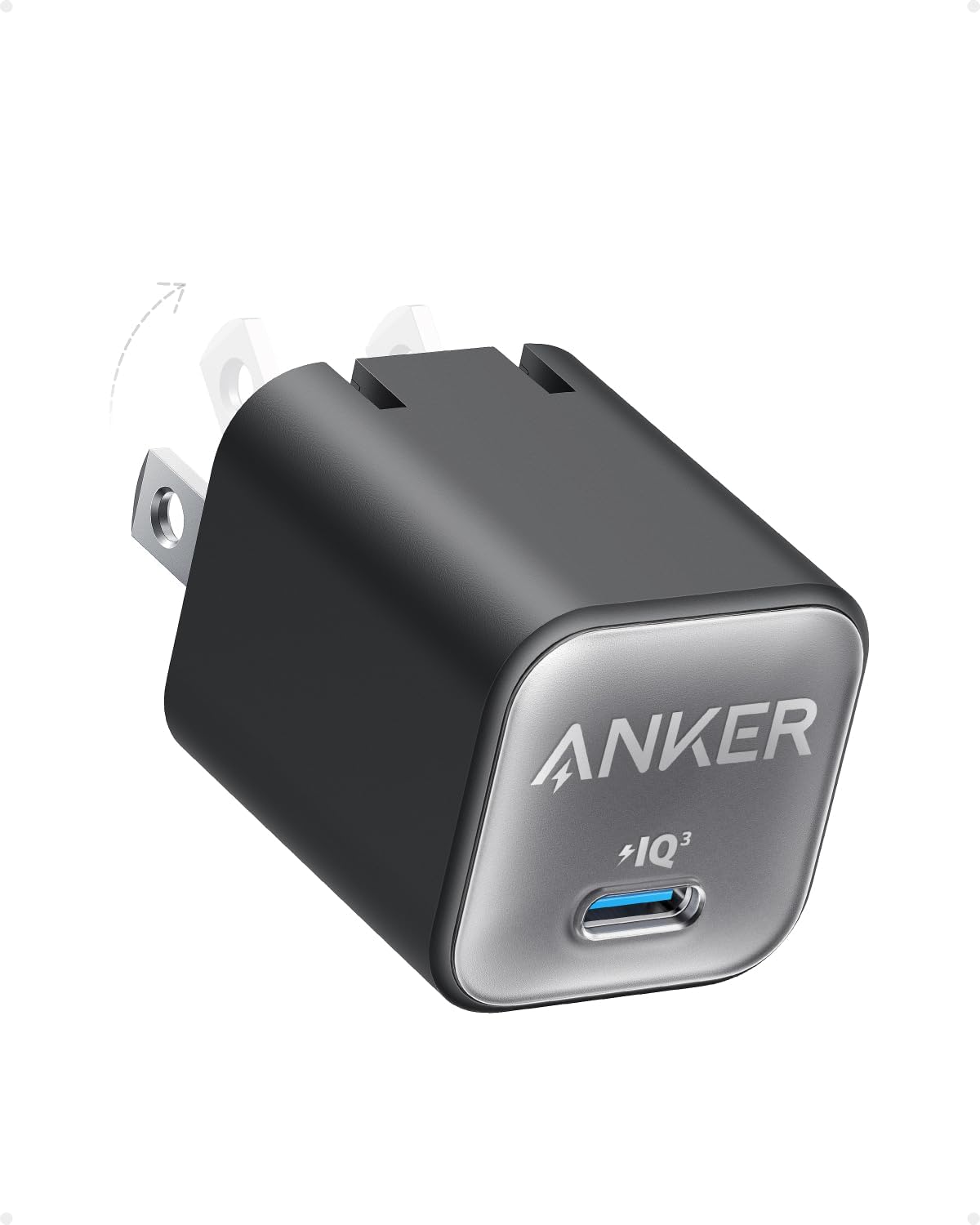 Chargeur Anker USB C GaN 30W 511 (Nano 3) Chargeur Rapide Pliable — Chargeur Rapide Usb C