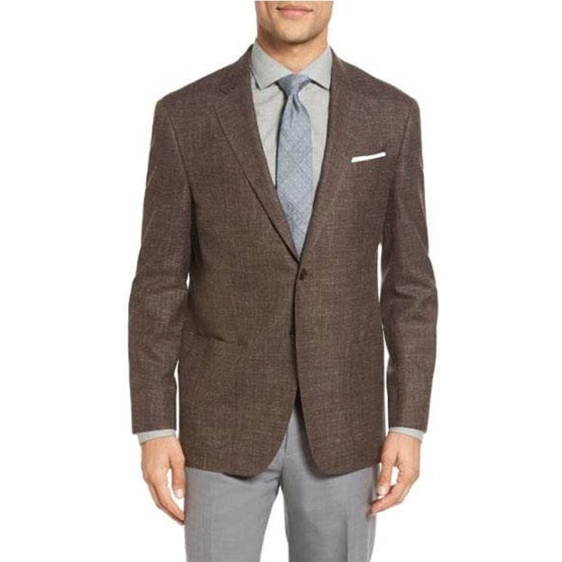 Blazer léger pour hommes en lin brun foncé par Alberto Nardoni — Costumes et vestons pour hommes