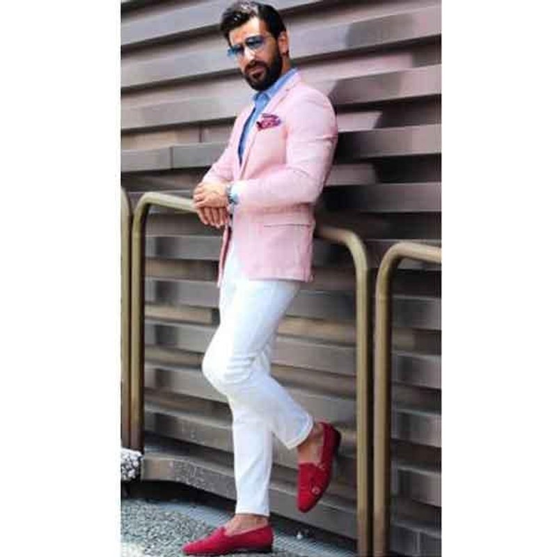 Blazer léger pour homme Slim Fit Alberto Nardoni en rose — Costumes et vestons pour hommes